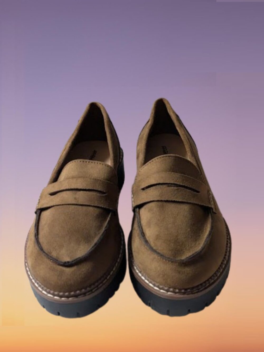 Maurices Brown Suede Lug-Sole Classic Penny Loafers Size 8.5 New without Box